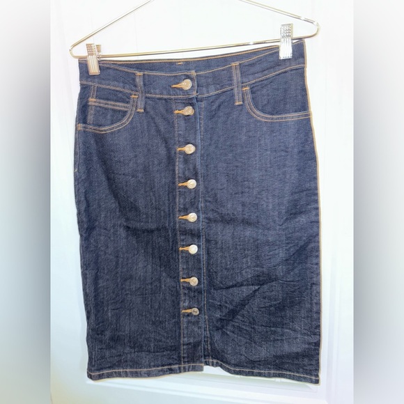 Levi's Denim Button-Front Pencil Skirt - Picture 2 of 12